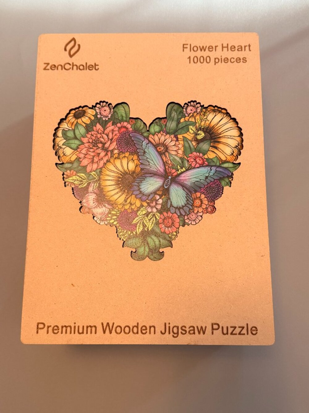 ZenChalet 1,000 Pieces Wooden Puzzle - Flower Heart